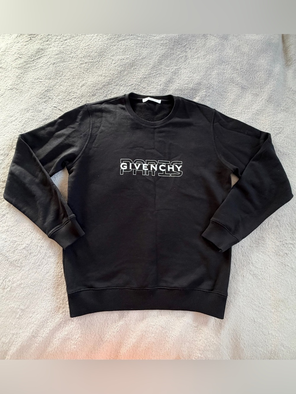 Givenchy Black Paris Logo Crewneck Sweater Size XS-S